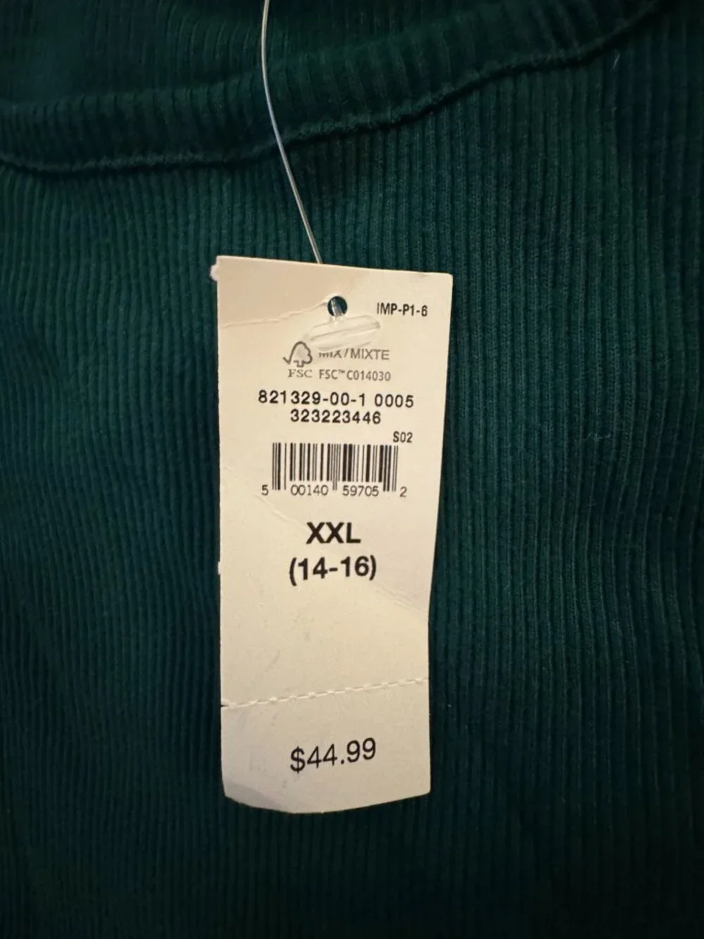NWT Gap Kids Girls Dark Green Long Sleeve Dress XXL 14-16